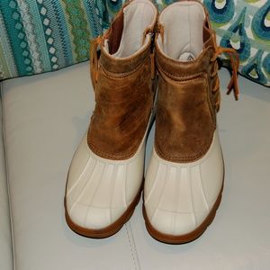 Sperry Saltwater Wedge Spray Duck Boots Size 9